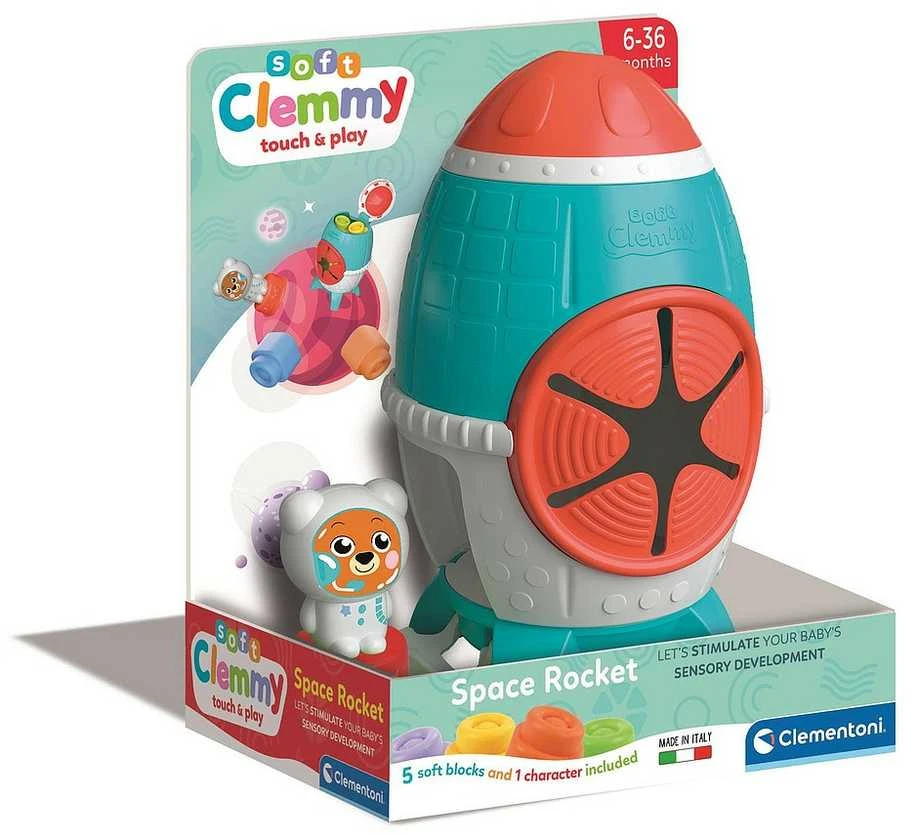 Clementoni sensorinis žaislas su kaladėlėmis "Space Rocket"
