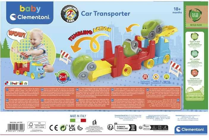 „Clementoni“ spalvingas apverčiamas automobilių transporteris „Vehicle Team“ 2 viename
