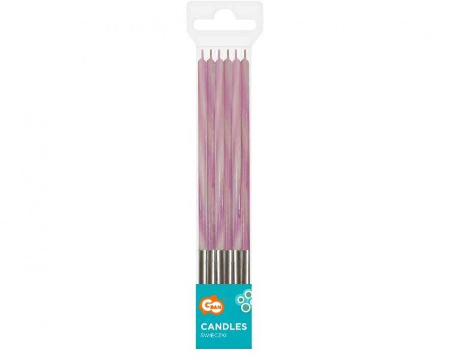 „Colour Candy Rožinė“ gimtadienio žvakučių rinkinys, 6 vnt.