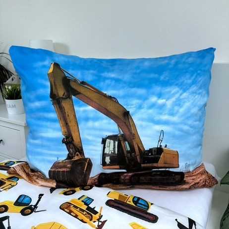 Patalynė bawełniana 140x200 Koparka mėlyna geltona poszewka 70x90 August 24