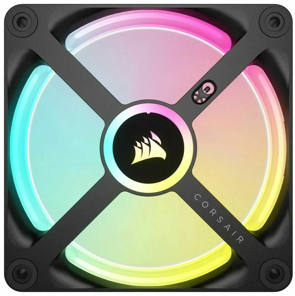 Corsair iCUE LINK QX120 RGB Series, PWM korpuso ventiliatorius, 3er Pack su RGB valdikliu- 120mm, juodos spalvos, Starter Kit