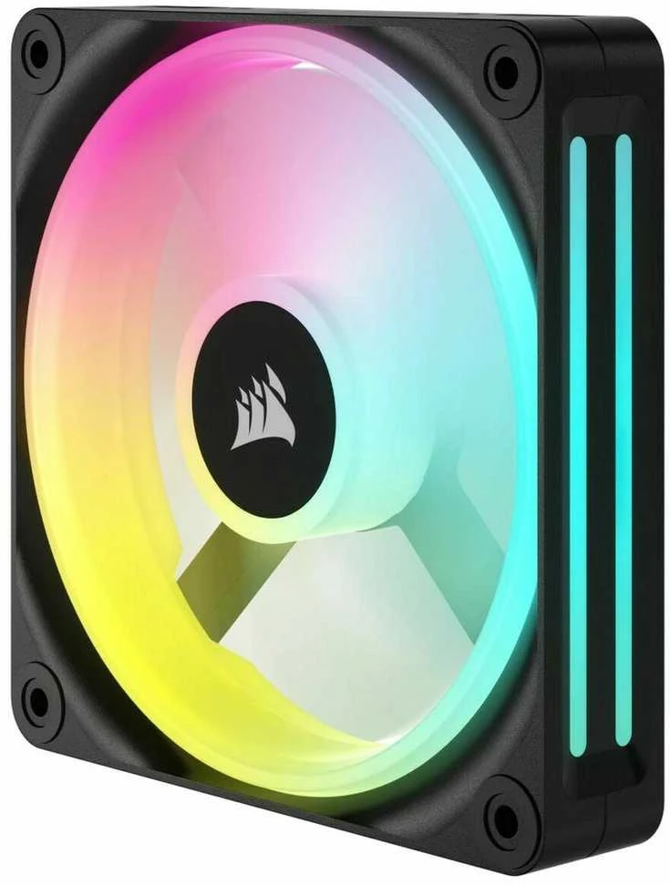 Corsair iCUE LINK QX120 RGB Series, PWM korpuso ventiliatorius, 3er Pack su RGB valdikliu- 120mm, juodos spalvos, Starter Kit