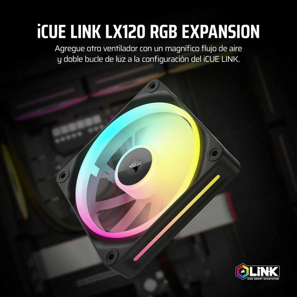 Corsair iCUE Link LX120 RGB, PWM korpuso ventiliatorius – 120mm, juodos spalvos