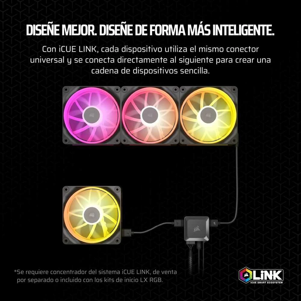 Corsair iCUE Link LX120 RGB, PWM korpuso ventiliatorius – 120mm, juodos spalvos