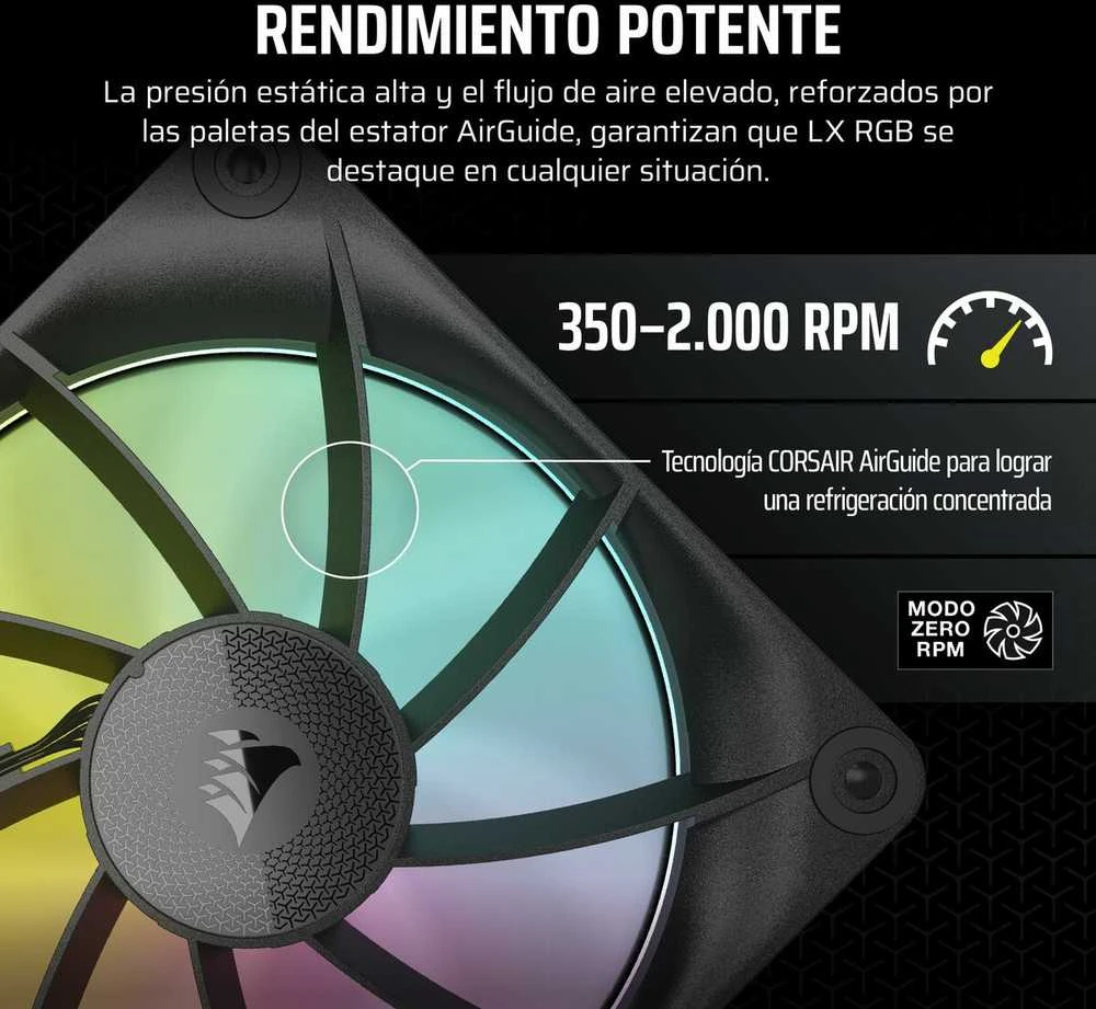 Corsair iCUE Link LX140 RGB, PWM korpuso ventiliatorius – 140mm, juodos spalvos