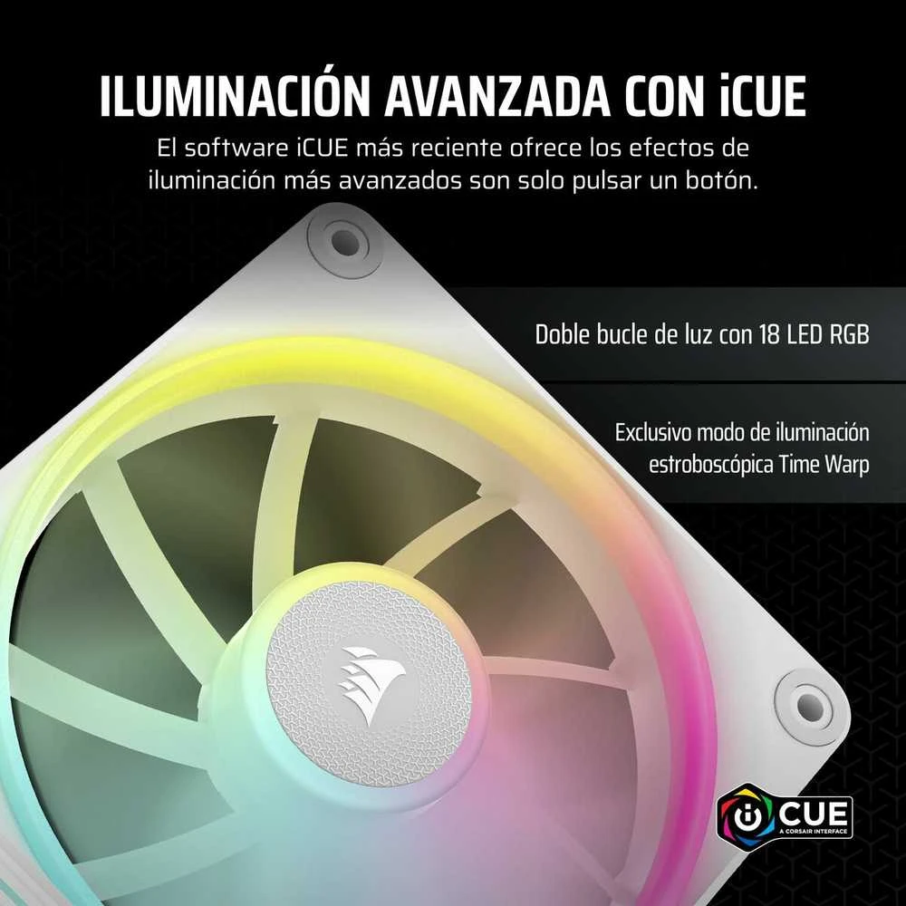 „Corsair iCUE Link LX120 RGB“, PWM ventiliatorius, Ø 120 mm, baltas