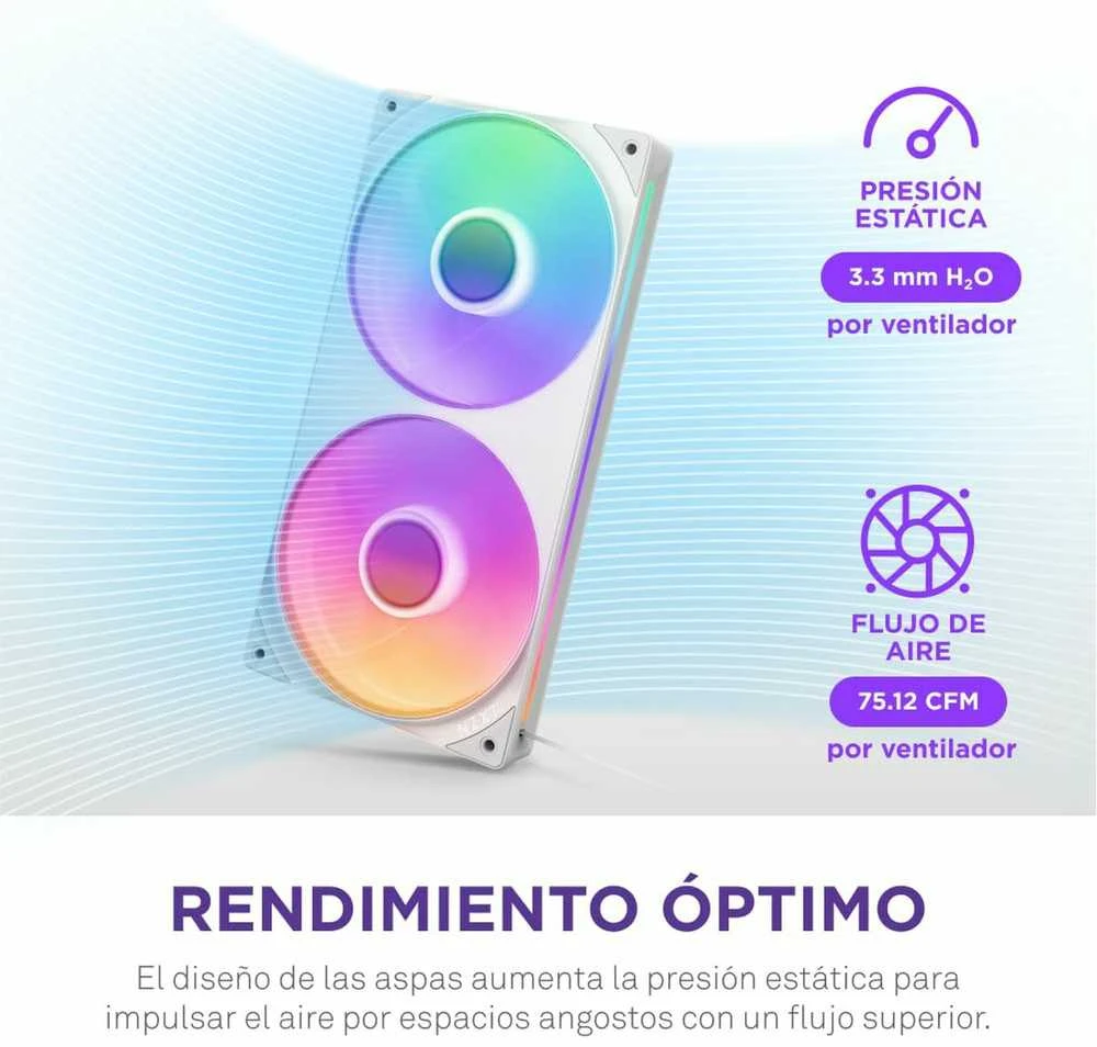 Stacionarus Kompiuteris - Aušintuvas - NZXT F240 RGB Core 75.12 CFM 30 dBA 500-2400 RPM Baltas