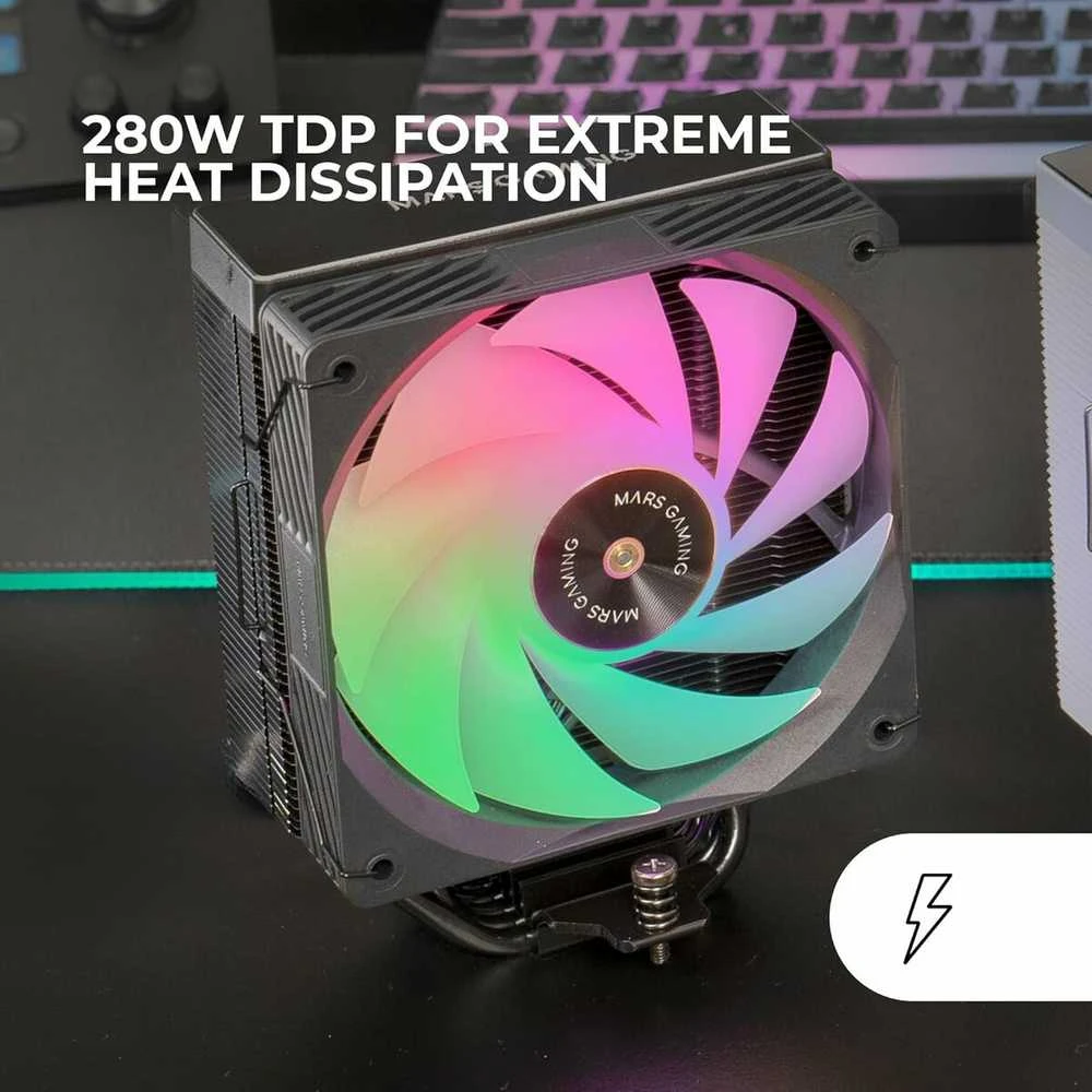 Mars Gaming MCPUX5ARGB aušintuvas su RGB apšvietimu