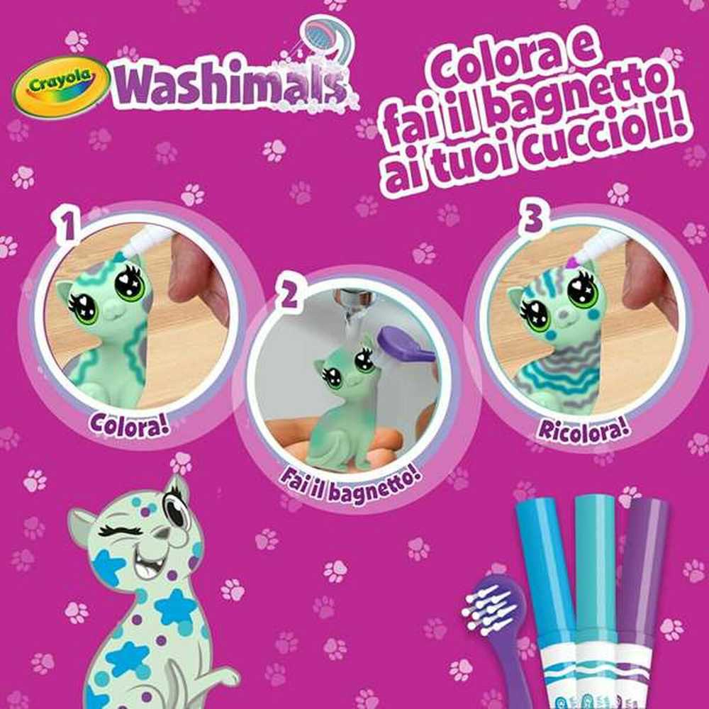 Crayola, Inc. Crayola Figūros dažymui ir plovimui, gyvūnų rinkinys, 3 vnt. 3 žymekliai