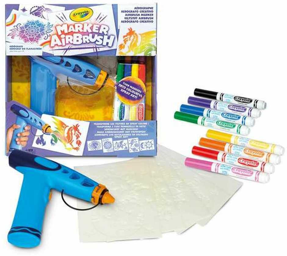 Crayola, Inc. Crayola Aerograf vaikams airbrush, 5 szablonów i 8 zmywalnych flamastrów