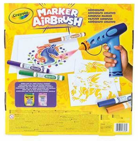 Crayola, Inc. Crayola Aerograf vaikams airbrush, 5 szablonów i 8 zmywalnych flamastrów