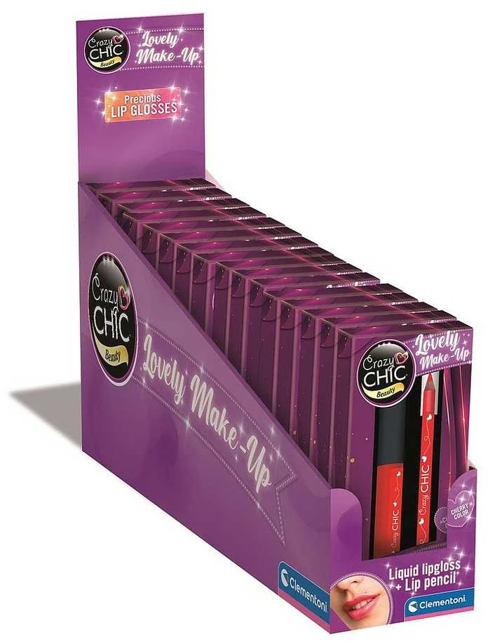 „Crazy Chic Cherry“ lūpų blizgis ir lūpų pieštukas „Clementoni“