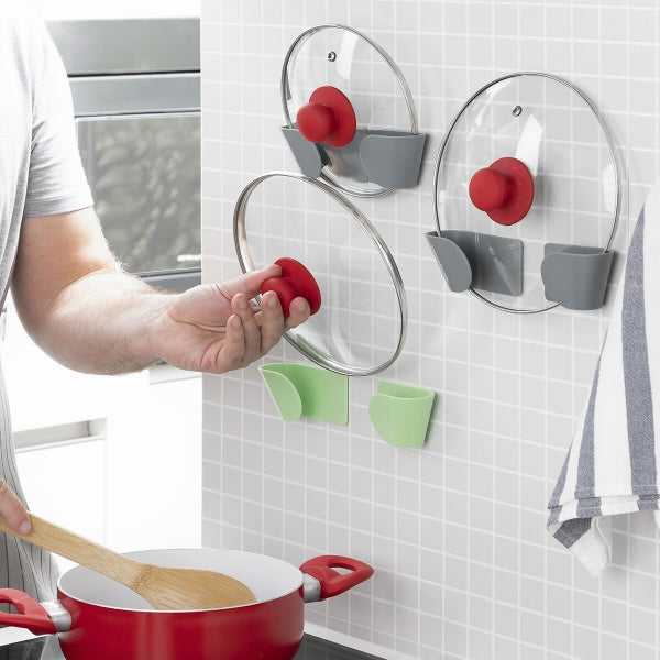 InnovaGoods Rinkinys 3 lipnūs virtuvės dangčių laikikliai Smarack InnovaGoods