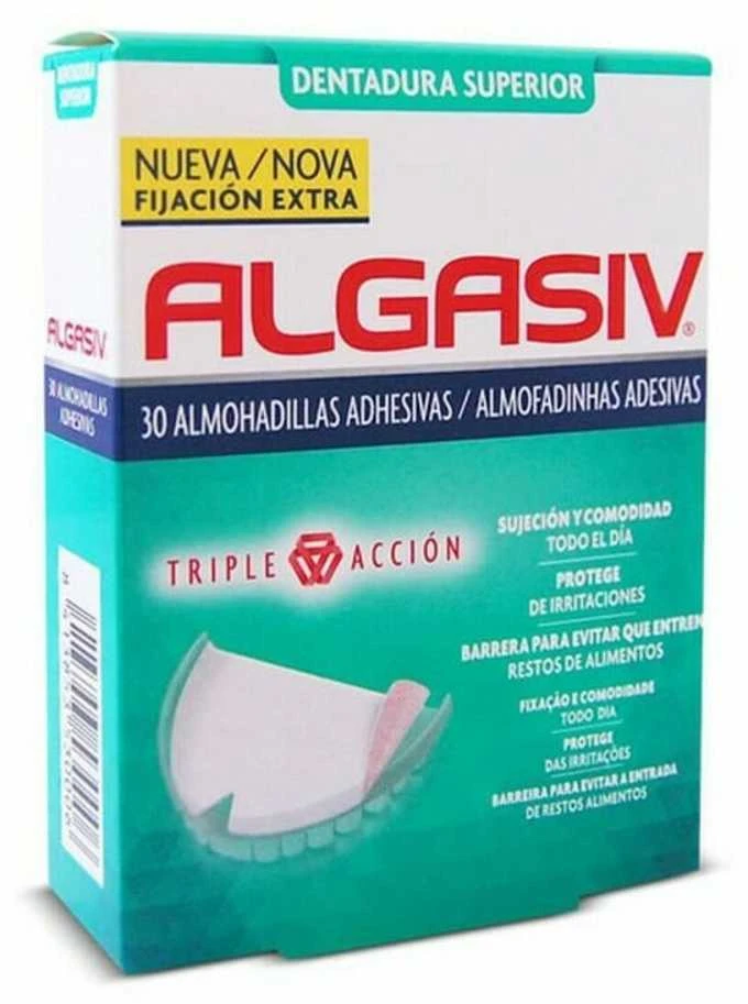 "Algasiv" dantų protezų fiksatorius, užplombuojantis 30 viršutinių dalių