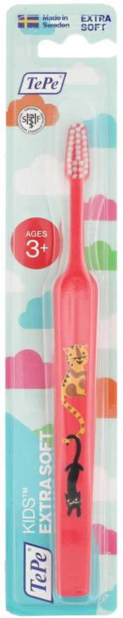 TePe Kids Extra Soft Dantų šepetėlis ypač minkštas dantų šepetėlis vaikams, 1 vnt. (spalva gali skirtis)