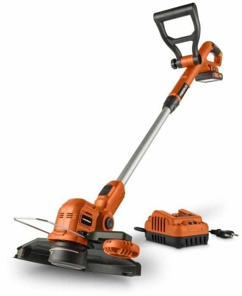 POWERPLUS POWDPG75421 akumuliatorinis žolės trimeris vejos kraštams ir sunkiai pasiekiamoms vietoms pjauti 20V 2Ah 260mm 9000aps/min