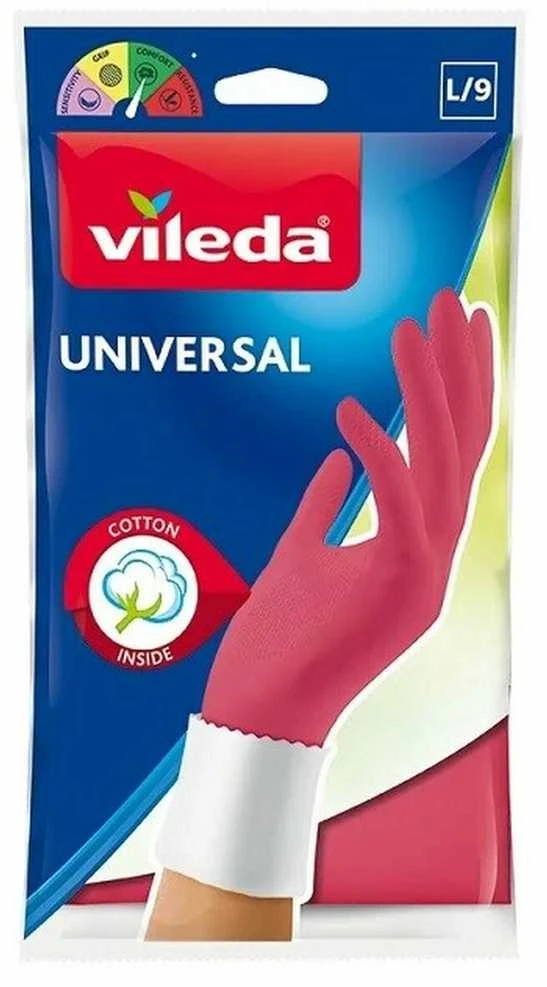 Vileda Universal L dydžio rožinės pirštinės