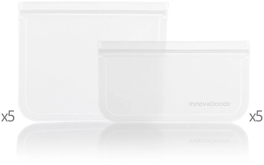 Daugkartinio naudojimo maisto maišelių rinkinys Freco InnovaGoods 10 Dalys