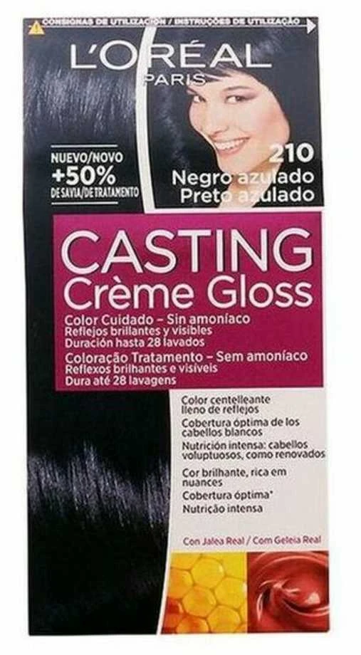 L'Oreal Casting Creme Gloss 210 mėlynai juoda dažų pakuotė
