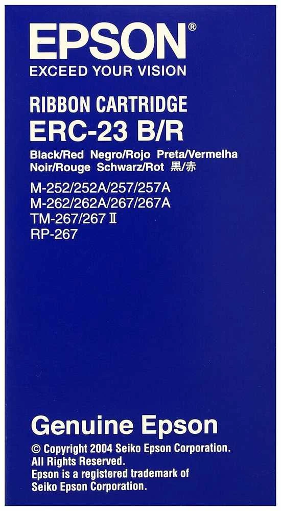 Epson ERC23BR Ribbon Cartridge for TM-267/II - M-252/262/267 - juodas/red - Epson M-260 & M-280 - China - 40 g - 70 mm - 130 mm - 25 mm