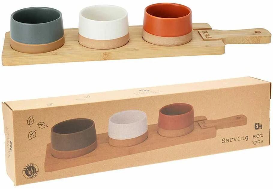 Excellent Houseware Keraminiai užkandžių dubenys 9,5 cm 4 vnt.