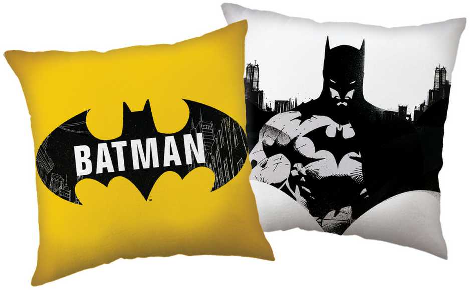 Poduszka dziecięca 40x40 Batman geltona balta JF24