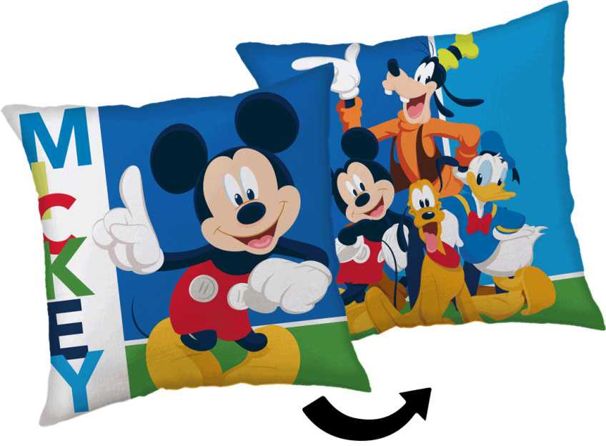 Poduszka dekoracyjna 35x35 Mickey and Friends Myszka miki i przyjaciele mėlyna dvipusė