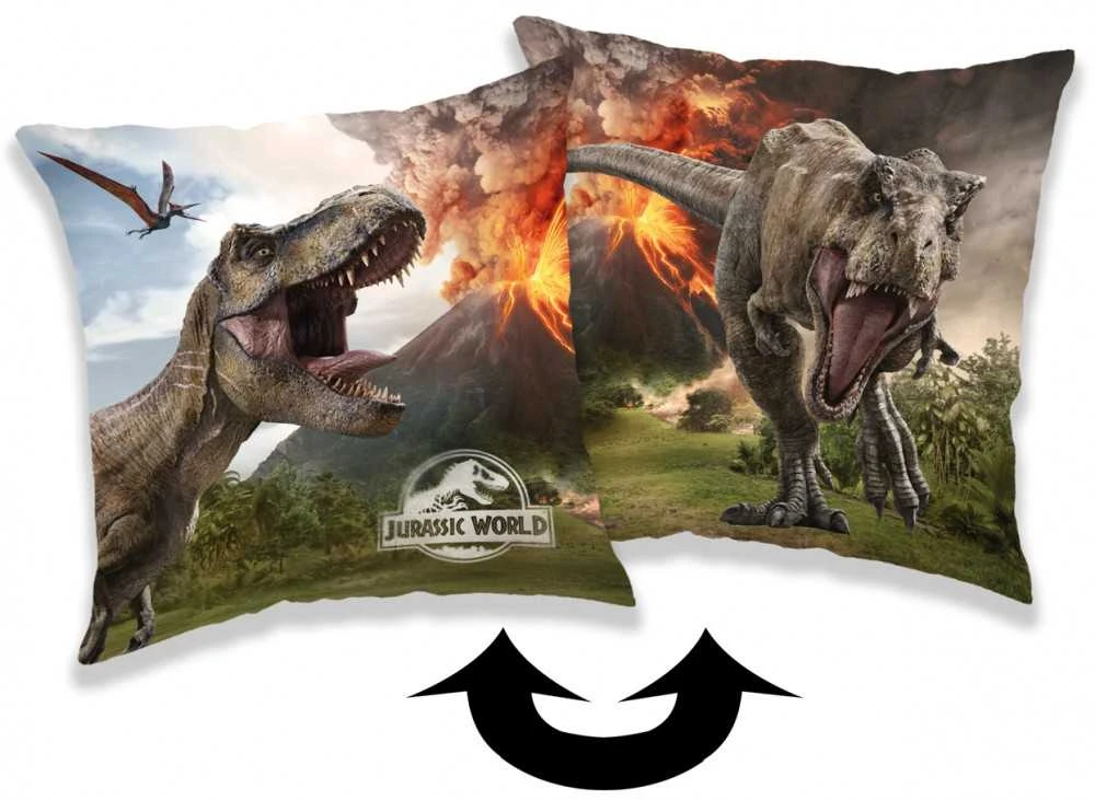 Poduszka dziecięca 40x40 Park Jurajski dinozaury wulkany 7318 Jurassic Word Volcano