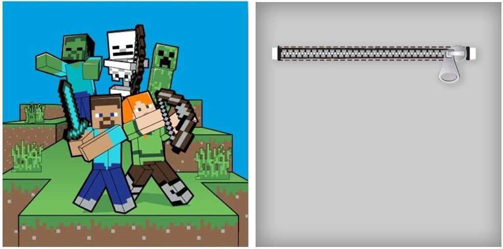 "Minecraft" dekoratyvinė pagalvėlė su nuimamu užvalkalu (35x35cm)
