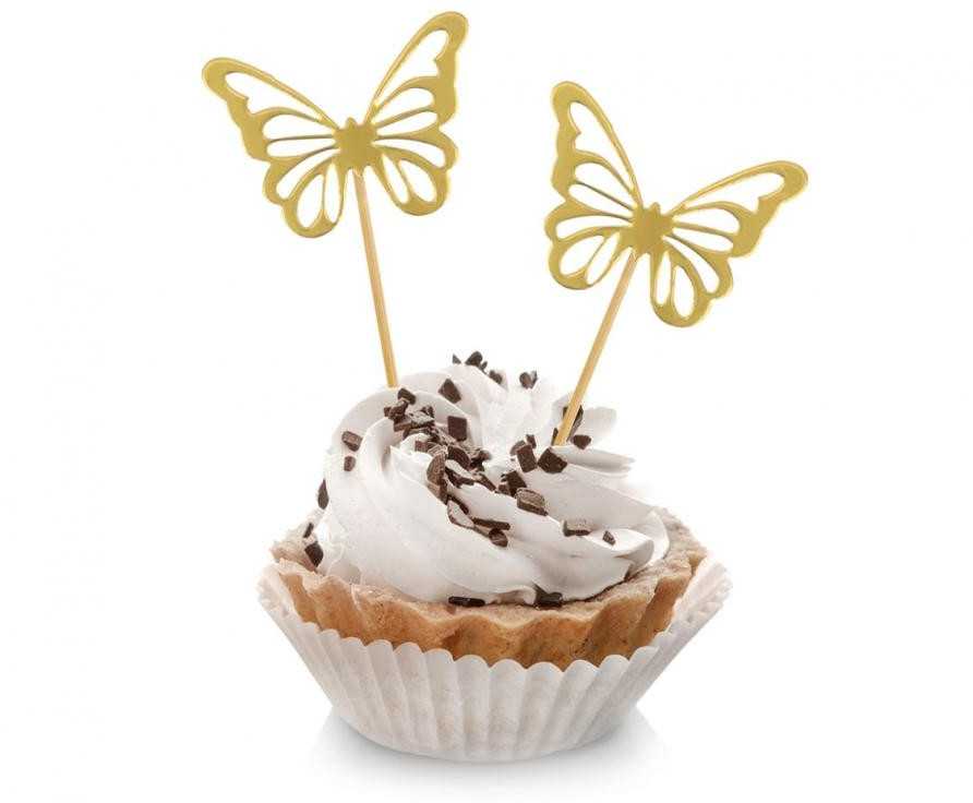 Dekoratyvinės lazdelės „Butterfly Gold“, 12 vnt.