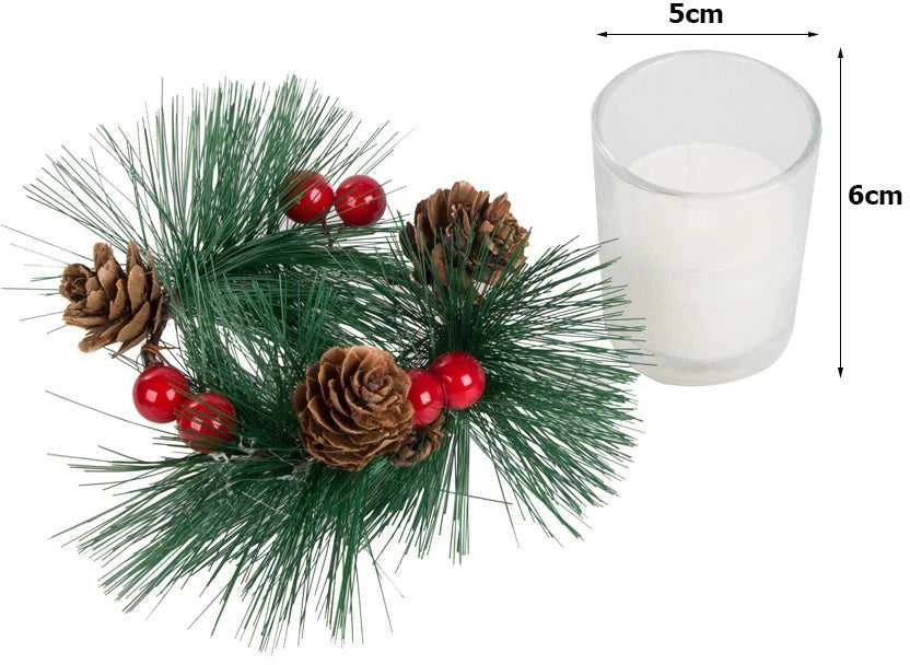 Dekoratyvinės žvakės stikliniame dėkle, 2 vnt.