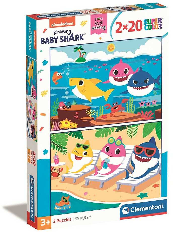 Dėlionė Clementoni Puzzle 2x20 dalys Super spalva Baby Shark