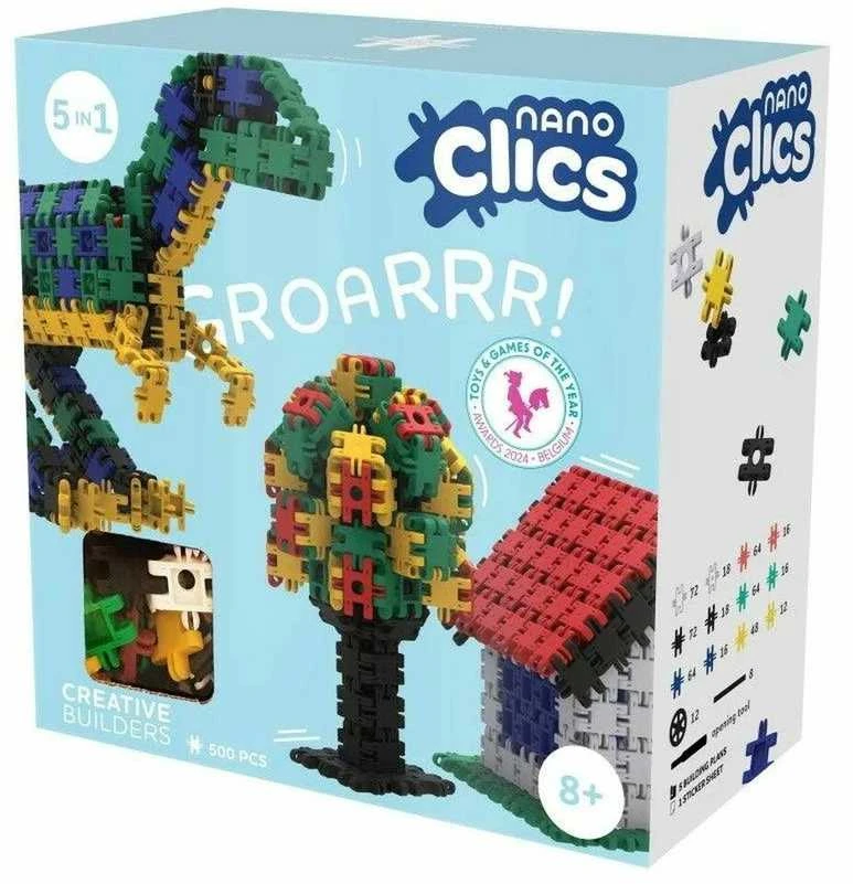 Clics toys Creative Statybiniai kaladėlės „Nano Clics“ – kūrybingi statybininkai – 500 elementų (NC003)