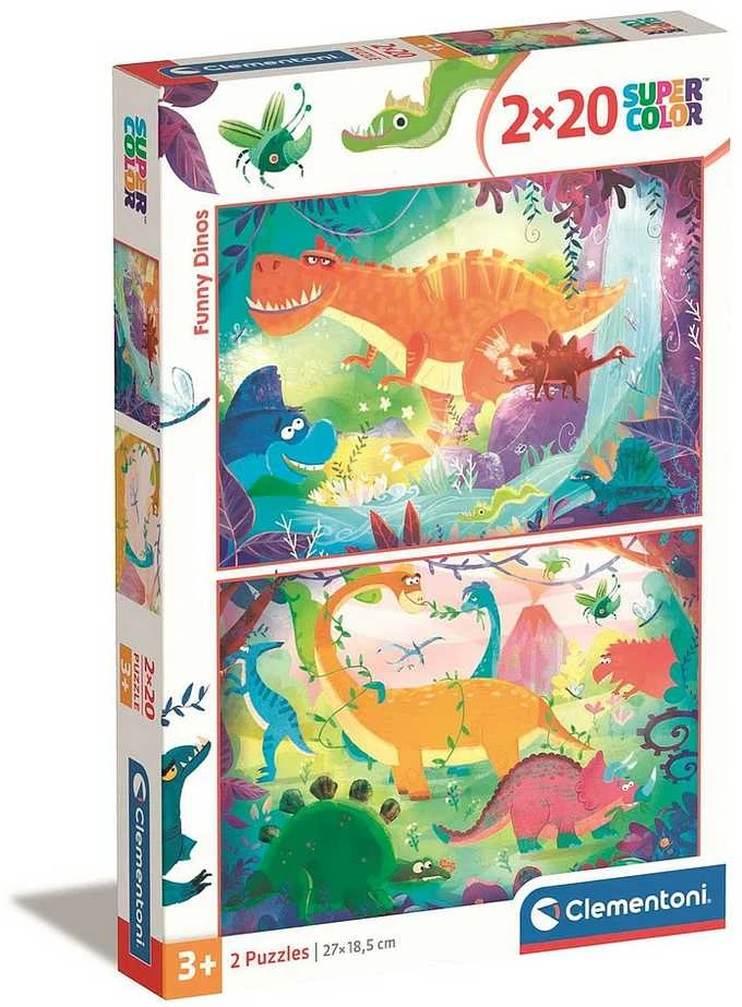 Clementoni Dėlionė 2x20 vnt. - Linksmi dinozaurai