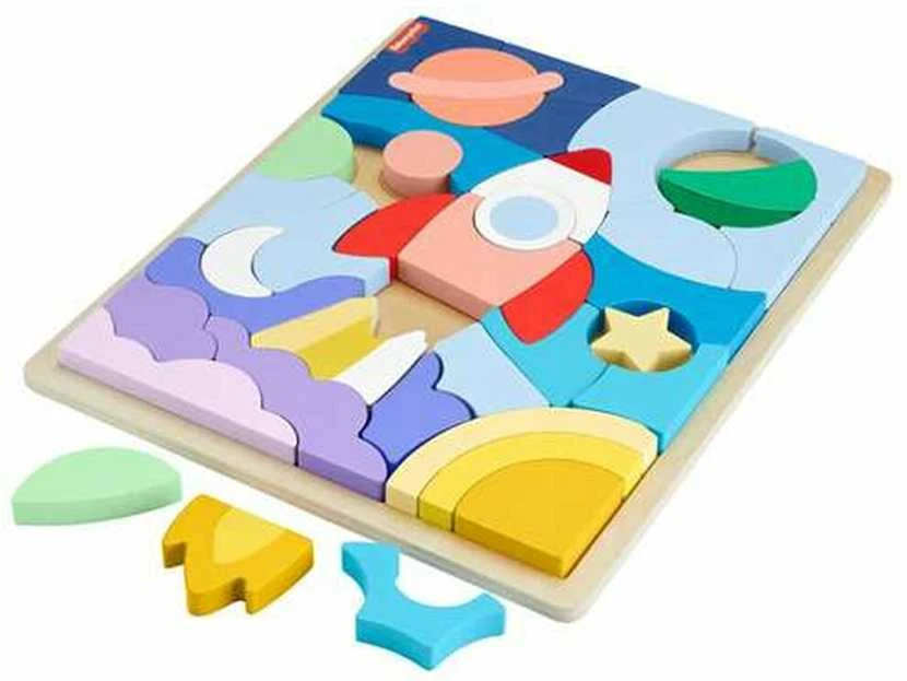 Mattel Fisher - price medinė dėlionė raketa
