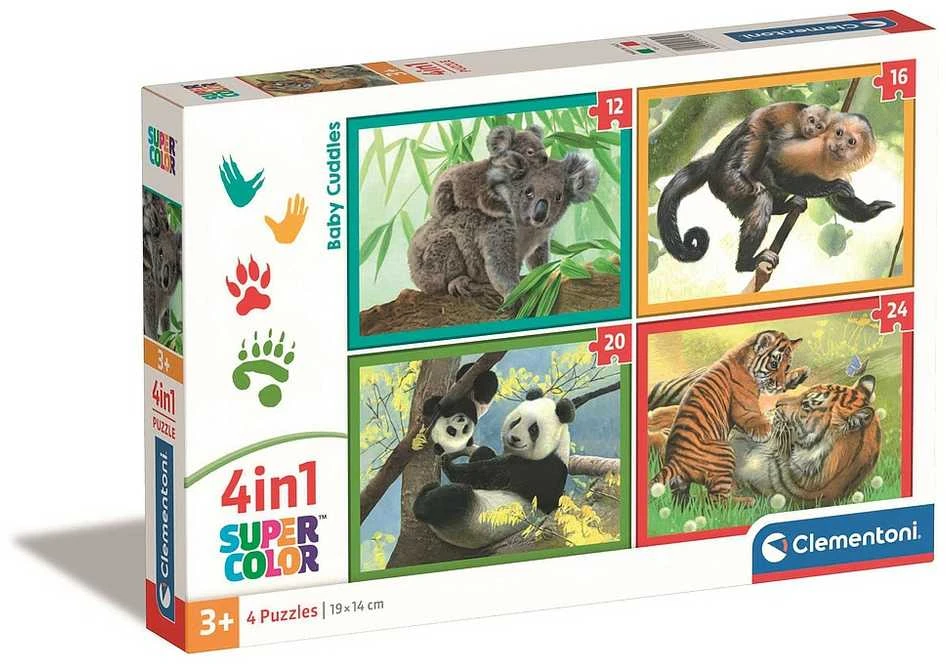 Clementoni Dėlionė 72 vnt. - Gyvūnai su jaunikliais