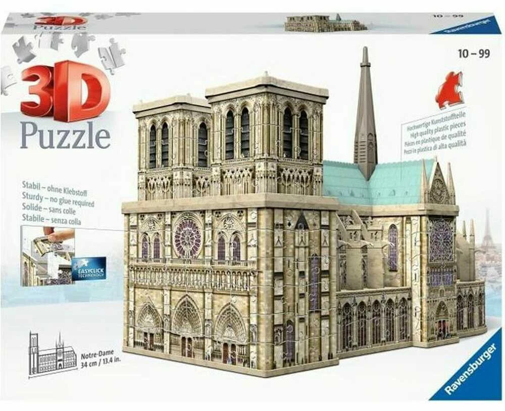 Ravensburger 3D Dėlionė 324 vnt. - Paryžiaus Dievo Motinos katedra, 12523