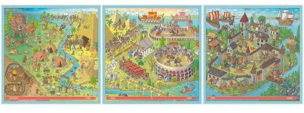 Ravensburger PuzzleUP! 3 dėlionės „Istorija“, 100–144 det., nuo 6 m.