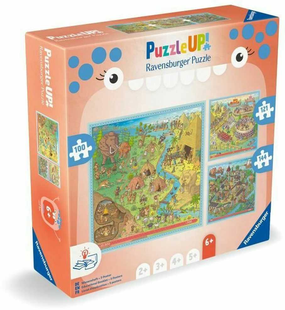 Ravensburger PuzzleUP! 3 dėlionės „Istorija“, 100–144 det., nuo 6 m.