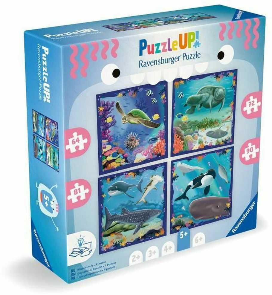 Ravensburger PuzzleUP! 4 dėlionės „Jūrų gyvūnai“, nuo 5 m.