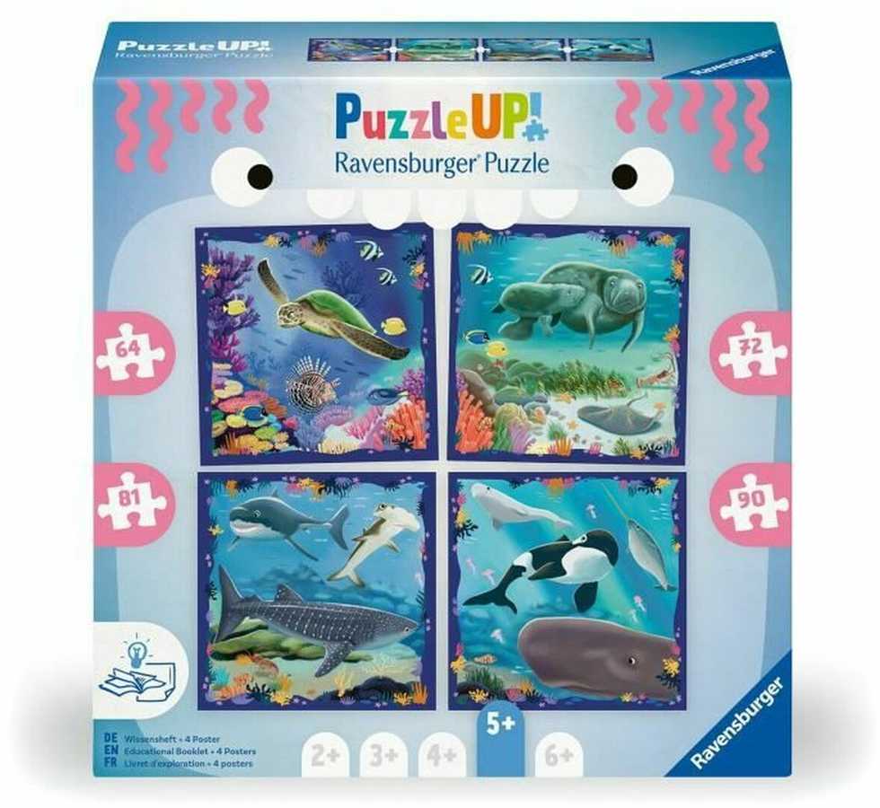 Ravensburger PuzzleUP! 4 dėlionės „Jūrų gyvūnai“, nuo 5 m.