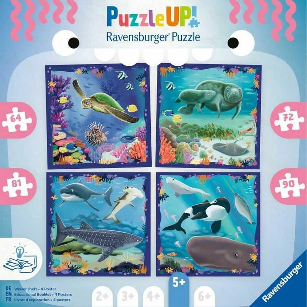 Ravensburger PuzzleUP! 4 dėlionės „Jūrų gyvūnai“, nuo 5 m.