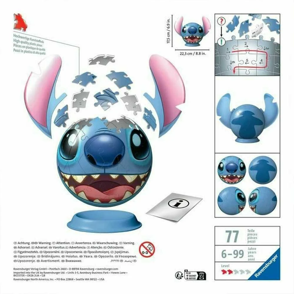 Ravensburger 3D Dėlionė 77 vnt. - Disney rutulys: Stičas