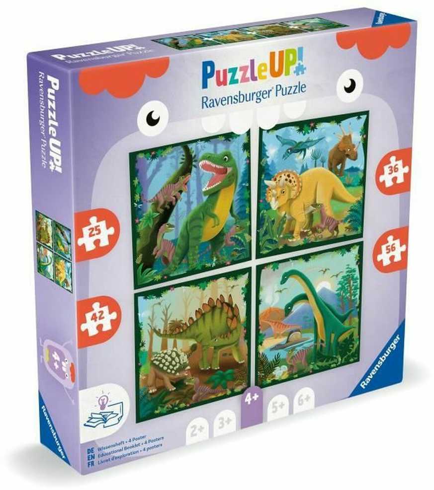 Ravensburger PuzzleUP! 4 dėlionės „Dinozaurai“, nuo 4 m.