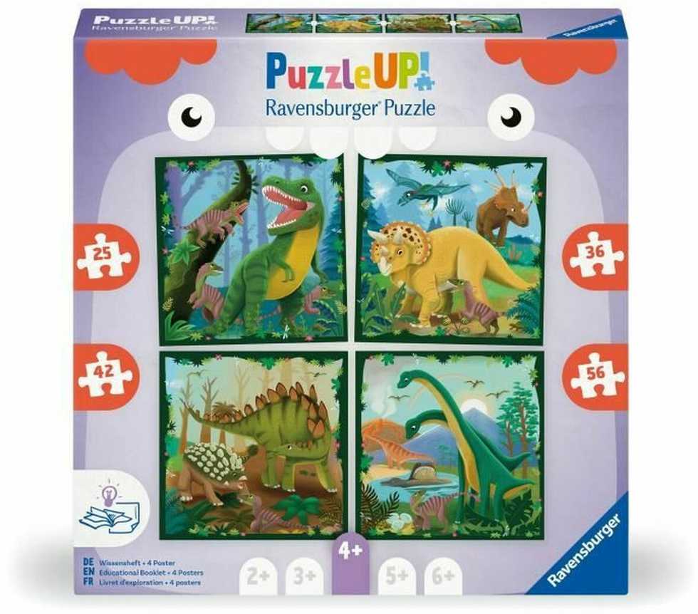 Ravensburger PuzzleUP! 4 dėlionės „Dinozaurai“, nuo 4 m.