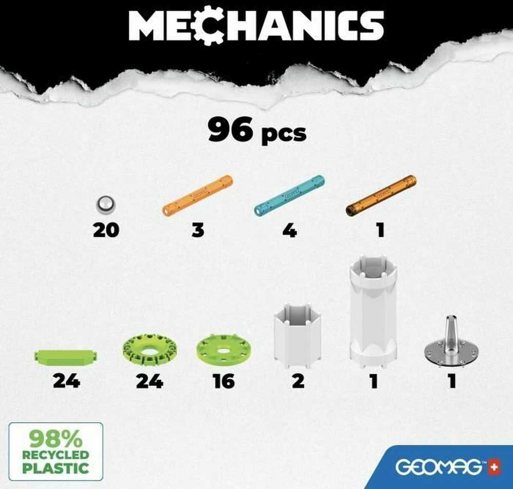 Geomag Magnetinis konstruktorius - Mechanika - Smagračiai (96 vnt.)