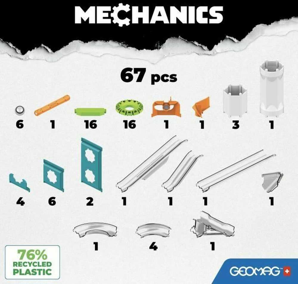 Trefl Geomag Magnetinis konstruktorius - Mechanika - Lenktynių trasa (67 vnt.)