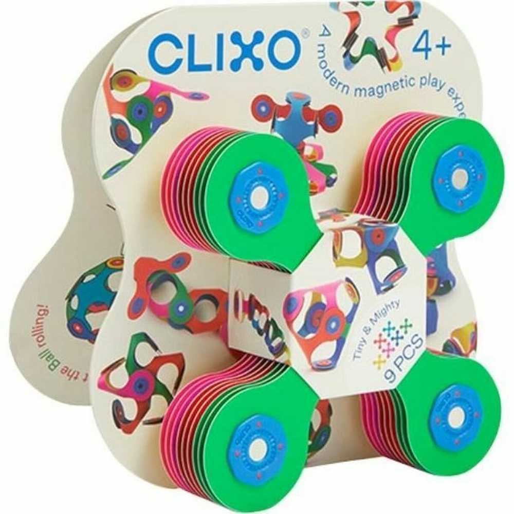 Clixo Tiny & Mighty magnetiniai blokeliai, spalvoti, 9 vnt, žaislas 4+