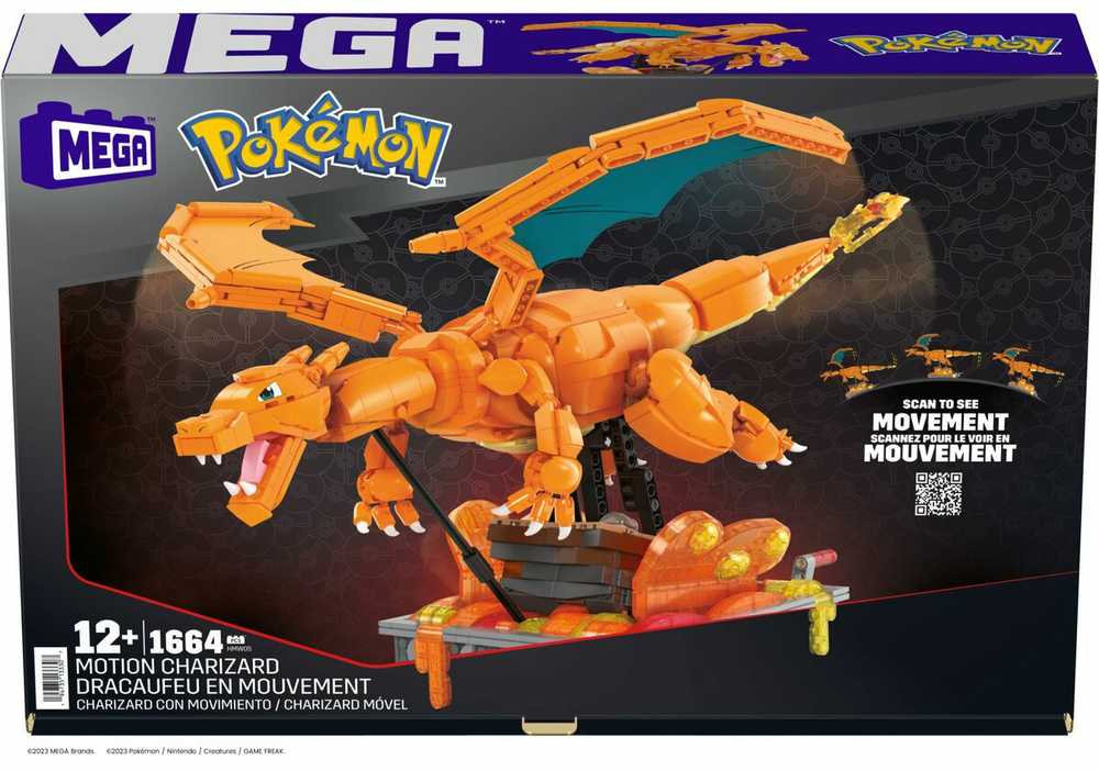 Mattel Mega Pokemon Mechaninis Charizard su judesys