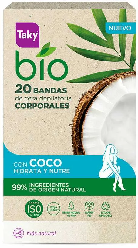 Taky Bio depiliacinės juostelės su kokosų aliejumi